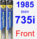 Front Wiper Blade Pack for 1985 BMW 735i - Hybrid