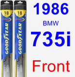 Front Wiper Blade Pack for 1986 BMW 735i - Hybrid