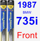 Front Wiper Blade Pack for 1987 BMW 735i - Hybrid