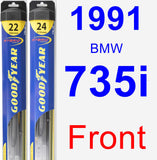 Front Wiper Blade Pack for 1991 BMW 735i - Hybrid