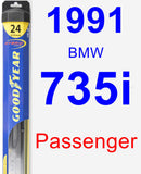 Passenger Wiper Blade for 1991 BMW 735i - Hybrid