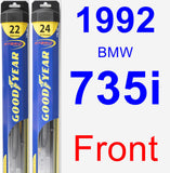 Front Wiper Blade Pack for 1992 BMW 735i - Hybrid