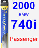 Passenger Wiper Blade for 2000 BMW 740i - Hybrid