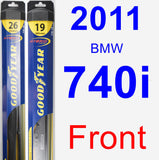 Front Wiper Blade Pack for 2011 BMW 740i - Hybrid