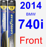 Front Wiper Blade Pack for 2014 BMW 740i - Hybrid