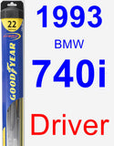 Driver Wiper Blade for 1993 BMW 740i - Hybrid