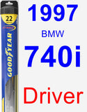 Driver Wiper Blade for 1997 BMW 740i - Hybrid