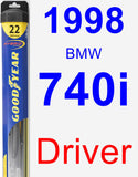 Driver Wiper Blade for 1998 BMW 740i - Hybrid