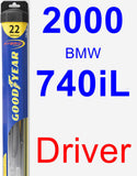 Driver Wiper Blade for 2000 BMW 740iL - Hybrid