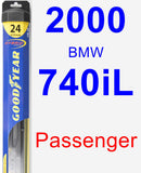 Passenger Wiper Blade for 2000 BMW 740iL - Hybrid