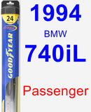 Passenger Wiper Blade for 1994 BMW 740iL - Hybrid