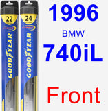 Front Wiper Blade Pack for 1996 BMW 740iL - Hybrid