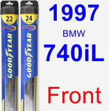 Front Wiper Blade Pack for 1997 BMW 740iL - Hybrid