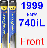 Front Wiper Blade Pack for 1999 BMW 740iL - Hybrid