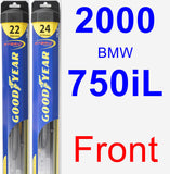 Front Wiper Blade Pack for 2000 BMW 750iL - Hybrid