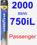 Passenger Wiper Blade for 2000 BMW 750iL - Hybrid