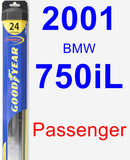 Passenger Wiper Blade for 2001 BMW 750iL - Hybrid