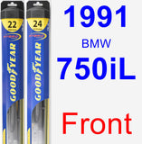 Front Wiper Blade Pack for 1991 BMW 750iL - Hybrid