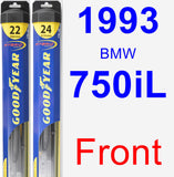 Front Wiper Blade Pack for 1993 BMW 750iL - Hybrid