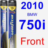 Front Wiper Blade Pack for 2010 BMW 750i - Hybrid