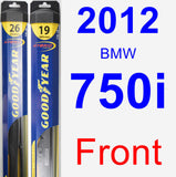 Front Wiper Blade Pack for 2012 BMW 750i - Hybrid