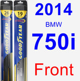 Front Wiper Blade Pack for 2014 BMW 750i - Hybrid