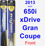 Front Wiper Blade Pack for 2013 BMW 650i xDrive Gran Coupe - Hybrid