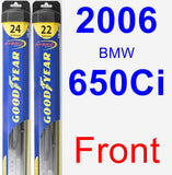 Front Wiper Blade Pack for 2006 BMW 650Ci - Hybrid