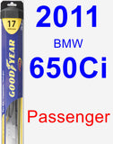 Passenger Wiper Blade for 2011 BMW 650Ci - Hybrid