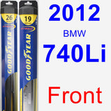Front Wiper Blade Pack for 2012 BMW 740Li - Hybrid