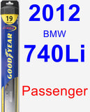 Passenger Wiper Blade for 2012 BMW 740Li - Hybrid
