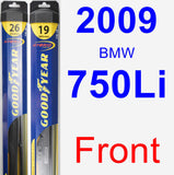 Front Wiper Blade Pack for 2009 BMW 750Li - Hybrid