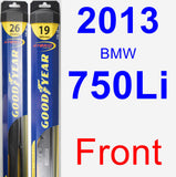 Front Wiper Blade Pack for 2013 BMW 750Li - Hybrid