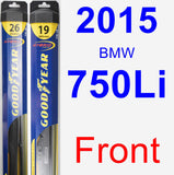 Front Wiper Blade Pack for 2015 BMW 750Li - Hybrid