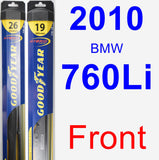 Front Wiper Blade Pack for 2010 BMW 760Li - Hybrid