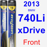 Front Wiper Blade Pack for 2013 BMW 740Li xDrive - Hybrid