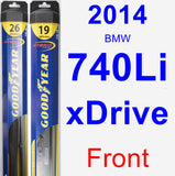 Front Wiper Blade Pack for 2014 BMW 740Li xDrive - Hybrid
