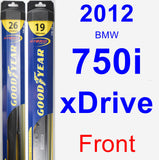 Front Wiper Blade Pack for 2012 BMW 750i xDrive - Hybrid