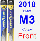 Front Wiper Blade Pack for 2010 BMW M3 - Hybrid