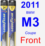 Front Wiper Blade Pack for 2011 BMW M3 - Hybrid