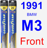 Front Wiper Blade Pack for 1991 BMW M3 - Hybrid