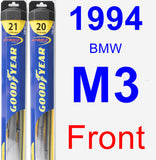 Front Wiper Blade Pack for 1994 BMW M3 - Hybrid