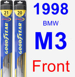 Front Wiper Blade Pack for 1998 BMW M3 - Hybrid