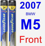 Front Wiper Blade Pack for 2007 BMW M5 - Hybrid