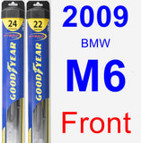 Front Wiper Blade Pack for 2009 BMW M6 - Hybrid