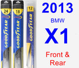 Front & Rear Wiper Blade Pack for 2013 BMW X1 - Hybrid