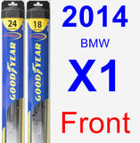 Front Wiper Blade Pack for 2014 BMW X1 - Hybrid