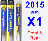 Front & Rear Wiper Blade Pack for 2015 BMW X1 - Hybrid