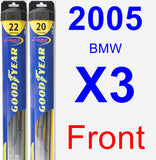 Front Wiper Blade Pack for 2005 BMW X3 - Hybrid