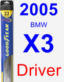 Driver Wiper Blade for 2005 BMW X3 - Hybrid